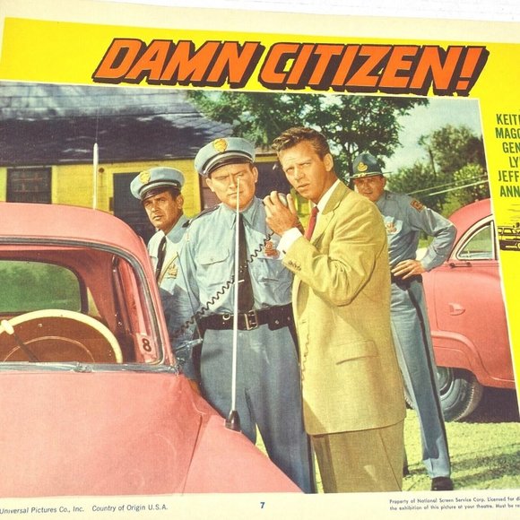 Damn Citizen 1958 Lobby Cards Movie Posters Keith Andes Maggie Hayes Crime Noir - Picture 5 of 8